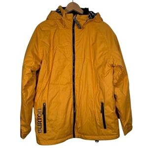 Burton Snowboard Jacket‎ Boys Youth Yellow Hooded Full Zip Winter Gear - L